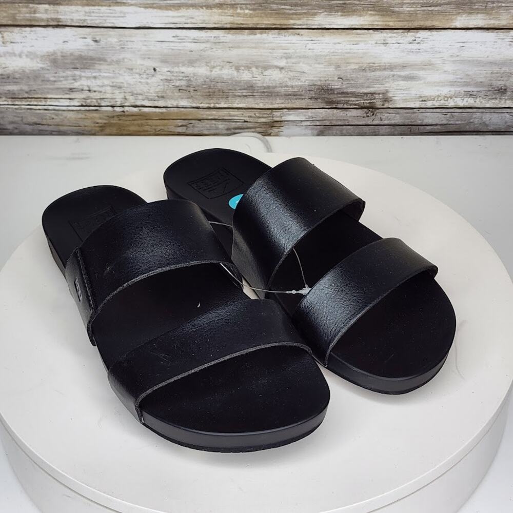NEW - REEF Cushion Vista Pool Women’s Slide Sandals Black Size 7